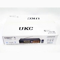 Усилитель звука UKC AV-121BT Bluetooth USB + караоке 2микрофона