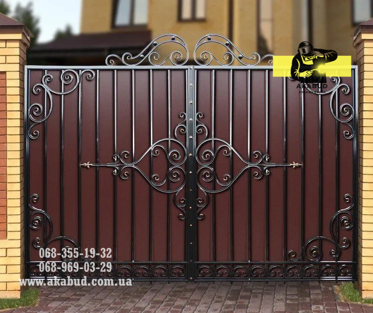 Фото 7. Купити ворота відкатні від виробника. Розсувні ворота з профнастила. Навіси, хвіртки