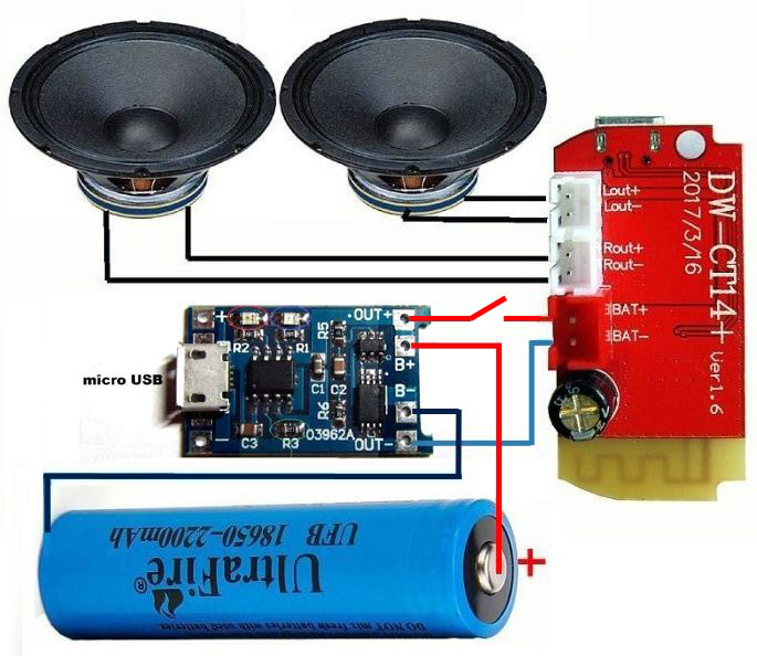 Фото 6. Bluetooth аудио модуль DW-CT14 с усилителем 2 х 3 Вт
