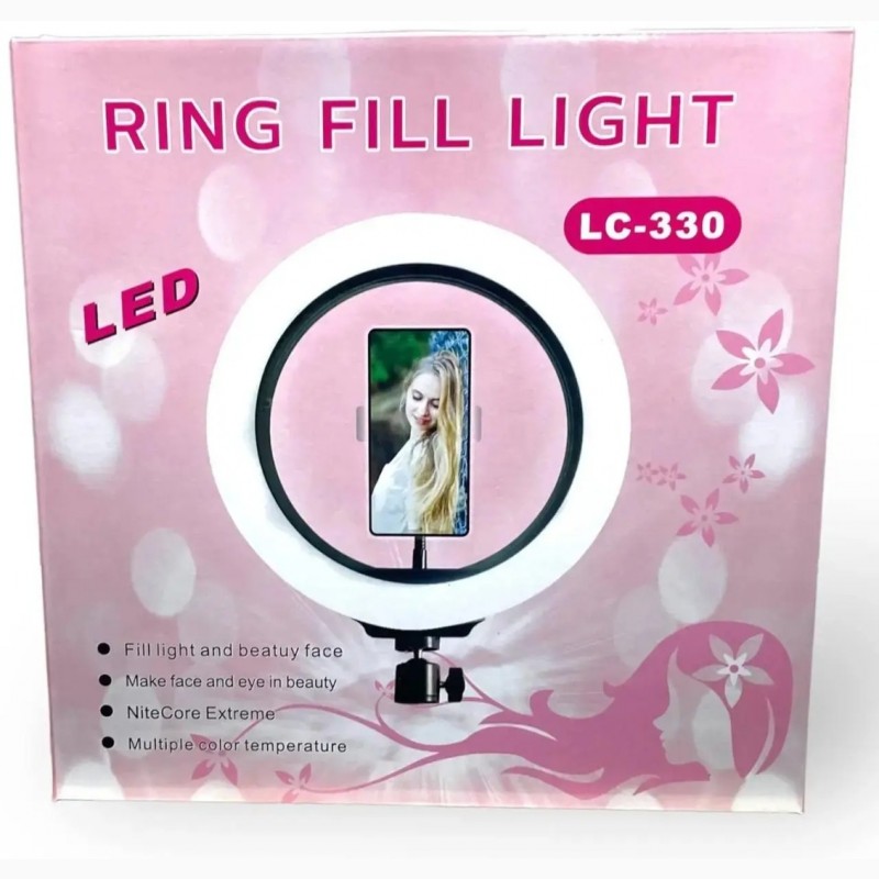 Фото 4. Кільцева LED-лампа LC-330 33 см 1 кріп.тел USB