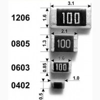 Резисторы SMD 1206 0.25вт (170 номиналов) 10 шт. по цене 0.4 Грн. 1000 шт. по 0.12 грн