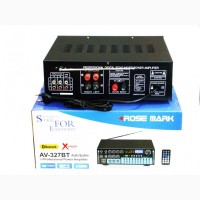 Мощный домашний усилитель звука Rose Mark AV-327BT + USB + КАРАОКЕ 2микрофона Bluetooth
