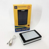 Зарядний пристрій УМБ Power Bank Solar 40000mAh із сонячною панеллю та 20LED ліхтарем