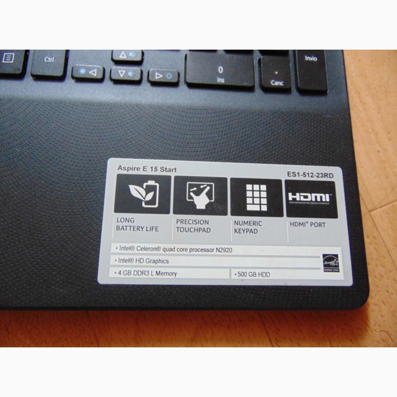 Фото 2. Верхняя крышка с клавиатурой и тачпадом ноутбука Acer Aspire E15 Start ES1-512